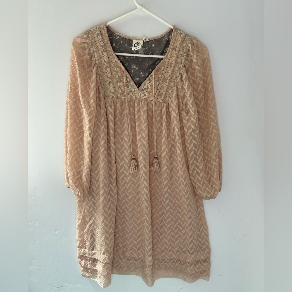 Anthropologie One September Boho Bell Sleeve Women's Dress Small